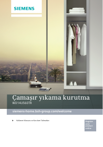 Kullanım kılavuzu Siemens WD14U560TR Çamaşır kurutma makinesi