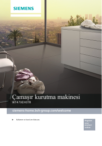 Kullanım kılavuzu Siemens WT47XEH0TR Kurutma makinesi