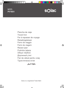 Handleiding Solac PV1651 Strijkijzer