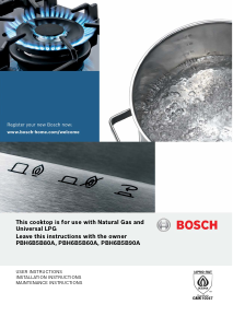 Handleiding Bosch PBH6B5B90A Kookplaat