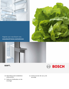 Manual Bosch B26FT50SNS Fridge-Freezer