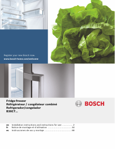 Mode d’emploi Bosch B36CT80SNS Réfrigérateur combiné