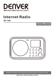 Bruksanvisning Denver IR-140 Radio