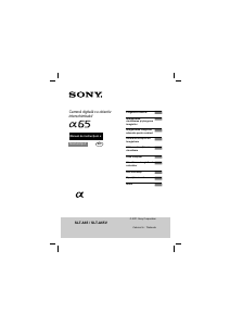Manual Sony Alpha SLT-A65M Cameră digitală