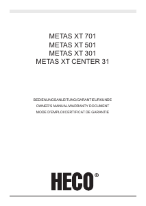 Руководство Heco METAS XT 301 Динамики