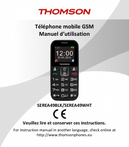 Manual Thomson SEREA49BLK Telefone celular