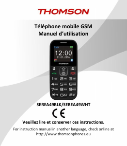 Manual Thomson SEREA49WHT Telefone celular