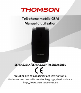 Manual de uso Thomson SEREA62BLK Teléfono móvil