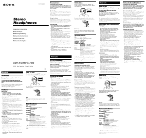 Manuale Sony MDR-SA1000 Cuffie