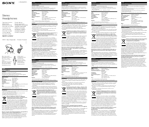 Manuale Sony MDR-V250V Cuffie