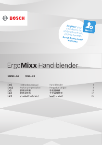 Manual Bosch MSM64120GB ErgoMixx Hand Blender