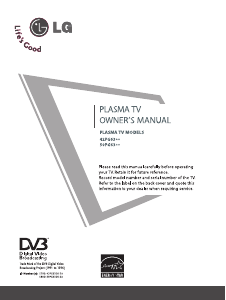 Manual LG 50PG6300 Plasma Television