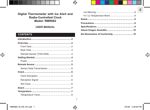 Mode d’emploi Oregon RMR682 Station météo