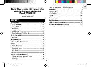 Manual de uso Oregon RMR383HG Estación meteorológica