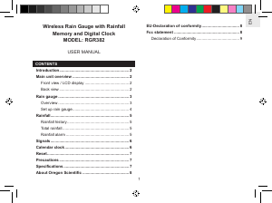 Manual de uso Oregon RGR382 Estación meteorológica