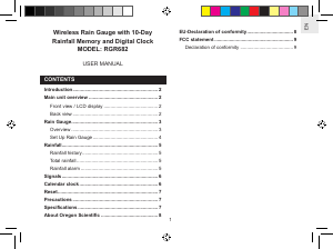 Mode d’emploi Oregon RGR682 Station météo