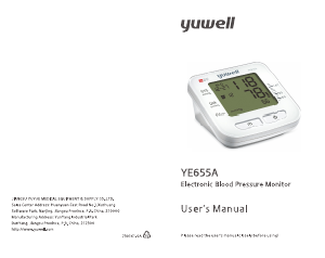 Handleiding Yuwell YE655A Bloeddrukmeter
