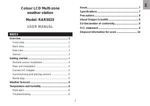 Manuale Oregon RAR502S Stazione meteorologica