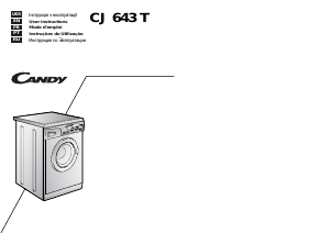 Manual Candy CJ 643 T RU Máquina de lavar roupa