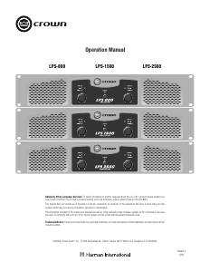 Manual de uso Crown LPS-800 Amplificador