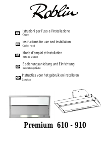 Manuale Roblin Premium 610 Cappa da cucina