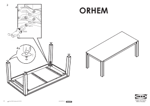 Vadovas IKEA ORHEM Valgomojo stalas