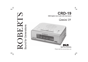 Handleiding Roberts CRD-19 Gemini 19 Wekkerradio