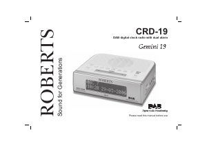 Bruksanvisning Roberts CRD-19 Gemini 19 Klockradio