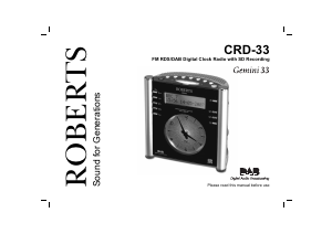 Manual Roberts CRD-33 Alarm Clock Radio