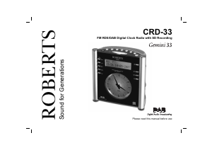 Bruksanvisning Roberts CRD-33 Klockradio