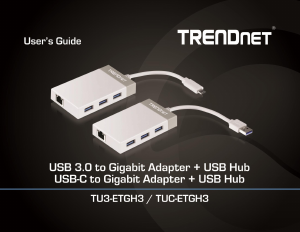 Manual TRENDnet TUC-ETGH3 USB Hub