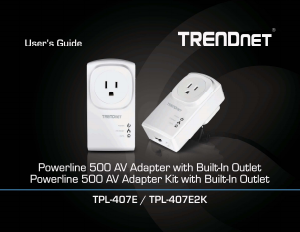 Manual TRENDnet TPL-407E2K Powerline Adapter