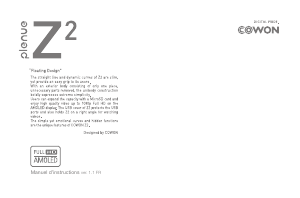 Mode d’emploi COWON Z2 Plenue Lecteur Mp3