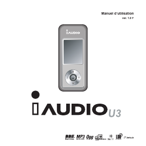 Mode d’emploi COWON iAudio U3 Lecteur Mp3