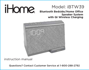 Manual iHome iBTW39 Speaker