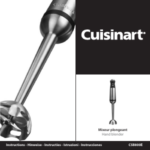 Manual de uso Cuisinart CSB800E Batidora de mano