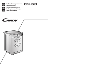 Manual Candy CBL 863 ES SE Máquina de lavar roupa