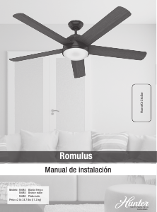 Manual de uso Hunter 59484 Romulus Ventilador de techo