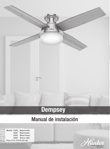 Manual de uso Hunter 59241 Dempsey Ventilador de techo