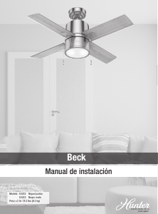 Manual de uso Hunter 53432 Beck Ventilador de techo