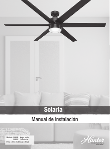 Manual de uso Hunter 59629 Solaria Ventilador de techo