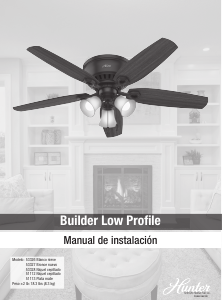 Manual de uso Hunter 51112 Builder Ventilador de techo