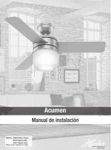 Manual de uso Hunter 59409 Acumen Ventilador de techo