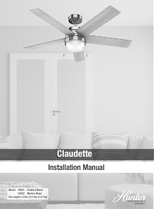 Manual Hunter 59621 Claudette Ceiling Fan