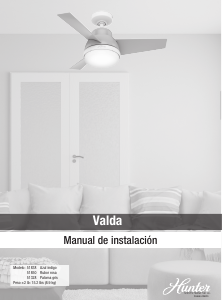 Manual de uso Hunter 51328 Valda Ventilador de techo