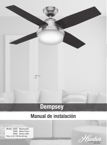 Manual de uso Hunter 59245 Dempsey Ventilador de techo