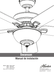 Manual de uso Hunter 50904 Swanson Ventilador de techo