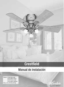 Manual de uso Hunter 52152 Crestfield Ventilador de techo