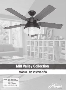 Manual de uso Hunter 59307 Mill Valley Ventilador de techo