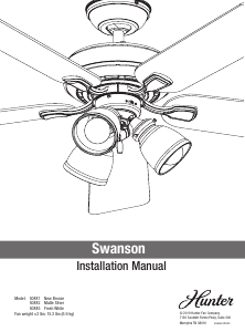 Manual Hunter 50885 Swanson Ceiling Fan